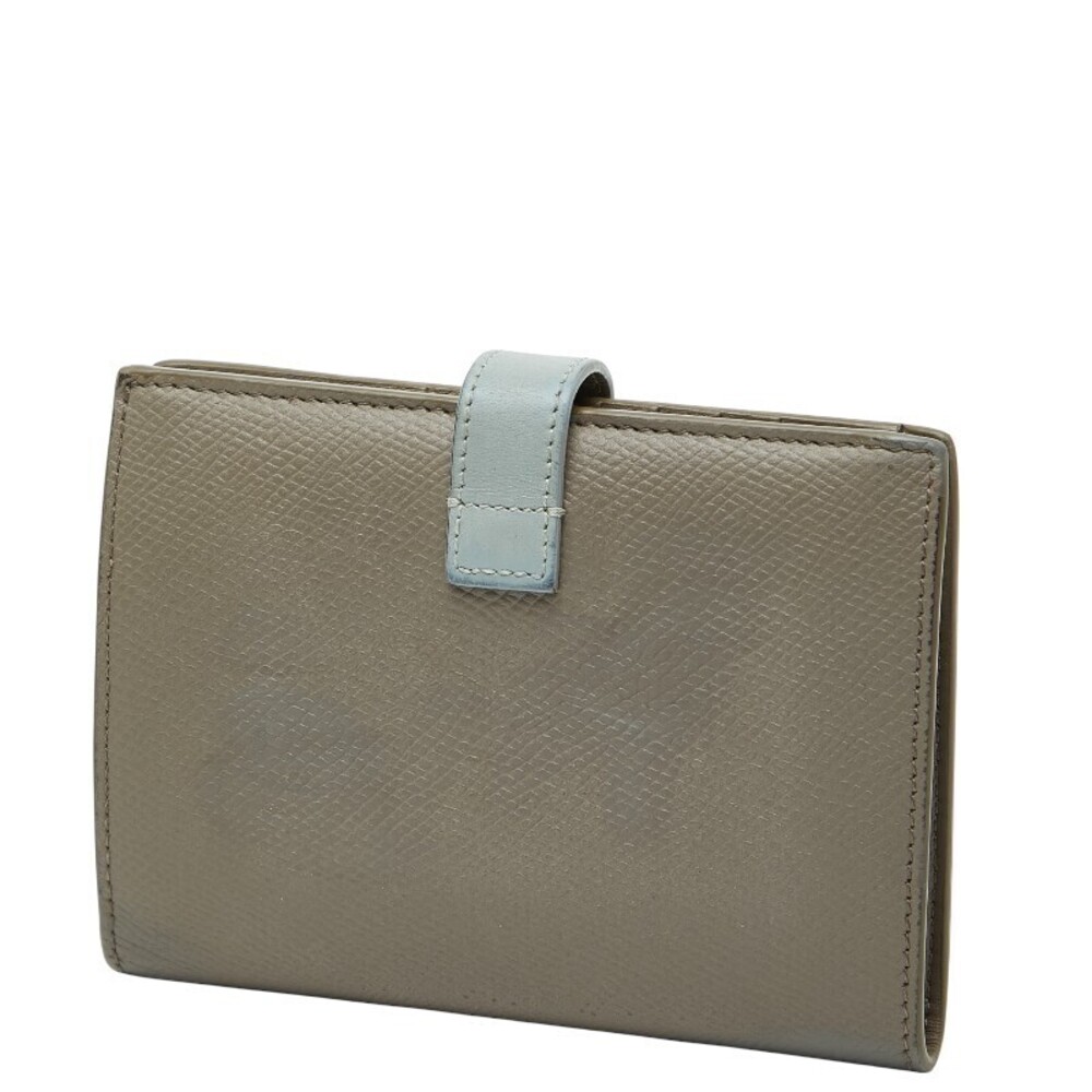 Celine Wallet Beige Strap Bi Blue Leather fold